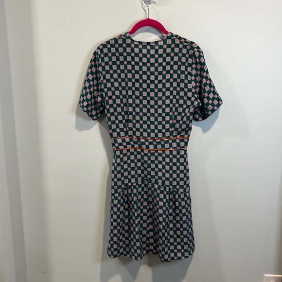 Sandro short geometric printed silk dress 36/4 - Picture 6 of 6